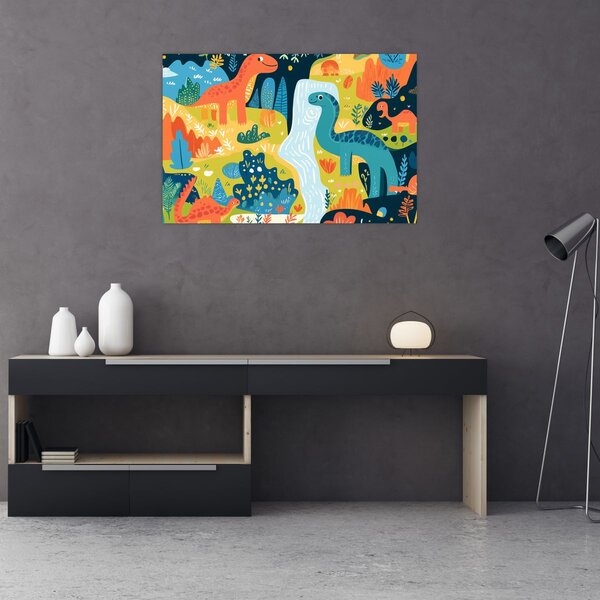 Slika - Veseli dinosauri (90x60 cm)
