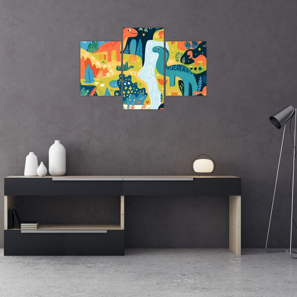 Slika - Veseli dinosauri (90x60 cm)