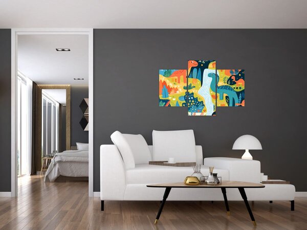 Slika - Veseli dinosauri (90x60 cm)