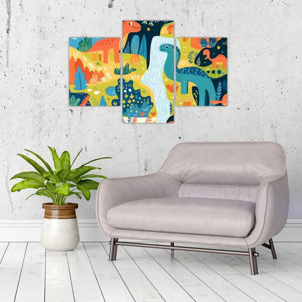 Slika - Veseli dinosauri (90x60 cm)