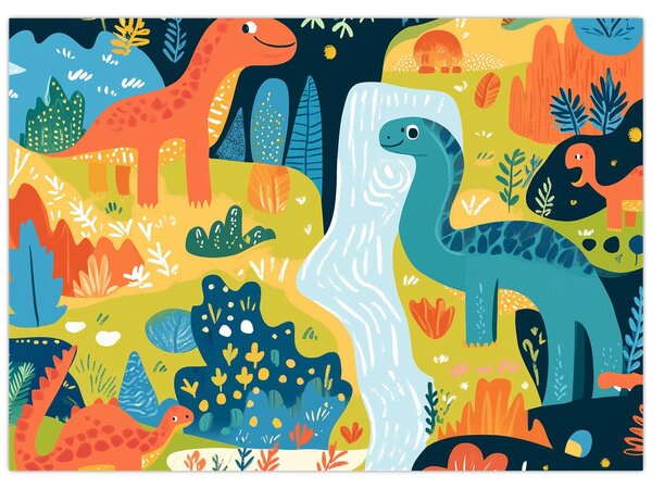 Slika - Veseli dinosauri (70x50 cm)