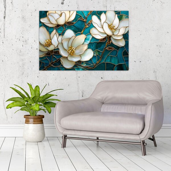 Slika - Vitraj s magnolijom (90x60 cm)