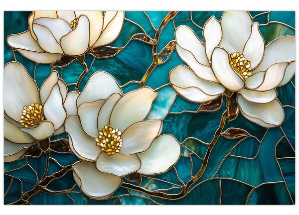 Slika - Vitraj s magnolijom (90x60 cm)