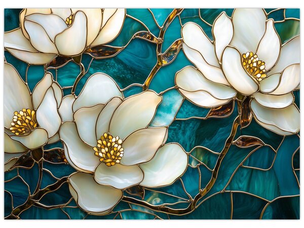 Slika - Vitraj s magnolijom (70x50 cm)
