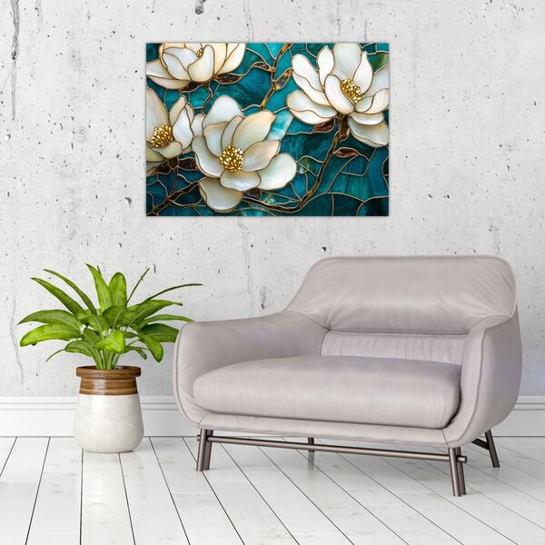 Slika - Vitraj s magnolijom (70x50 cm)