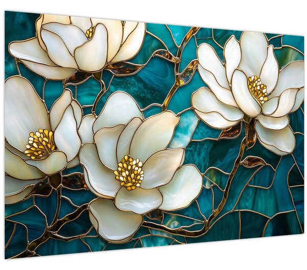 Slika - Vitraj s magnolijom (90x60 cm)