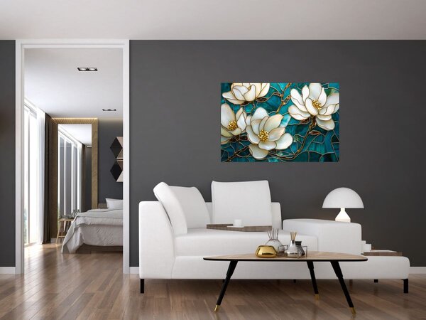 Slika - Vitraj s magnolijom (90x60 cm)