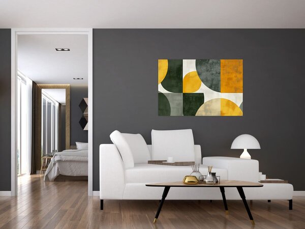 Slika - Apstrakcija u maslinastoj boji (90x60 cm)