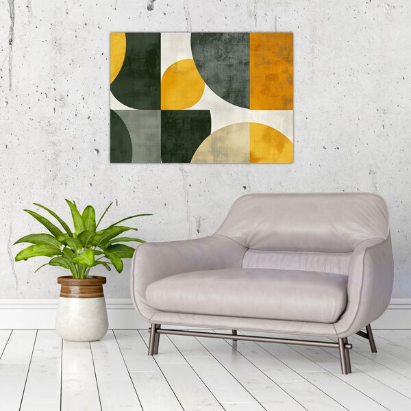 Slika - Apstrakcija u maslinastoj boji (70x50 cm)