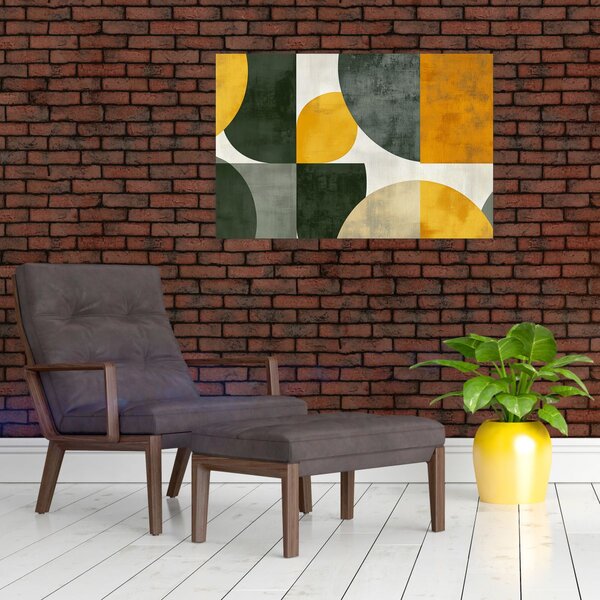 Slika - Apstrakcija u maslinastoj boji (90x60 cm)
