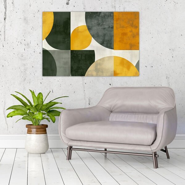 Slika - Apstrakcija u maslinastoj boji (90x60 cm)