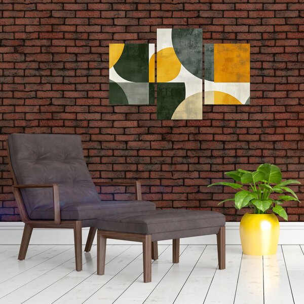 Slika - Apstrakcija u maslinastoj boji (90x60 cm)