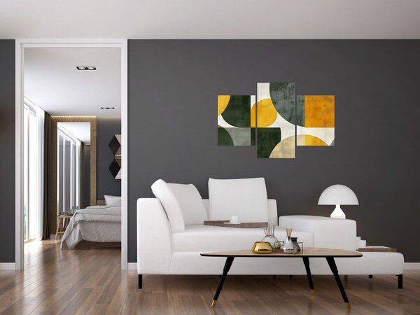 Slika - Apstrakcija u maslinastoj boji (90x60 cm)