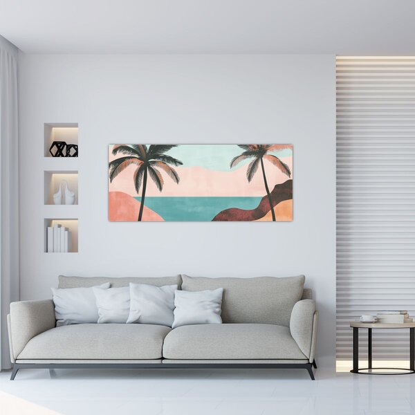 Slika - Palme uz more (120x50 cm)