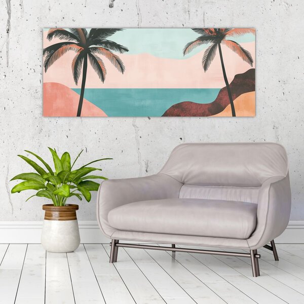 Slika - Palme uz more (120x50 cm)