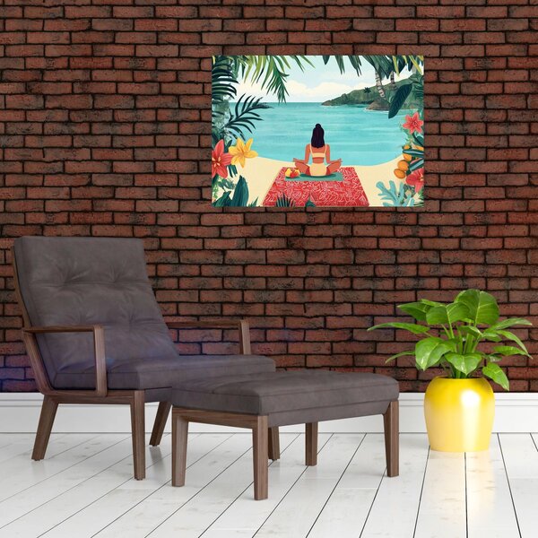 Slika - Joginica na plaži (70x50 cm)