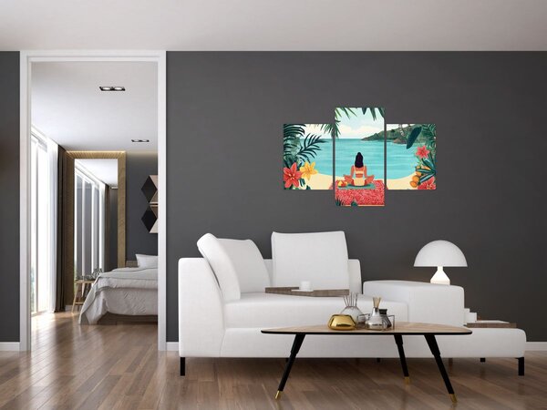 Slika - Joginica na plaži (90x60 cm)