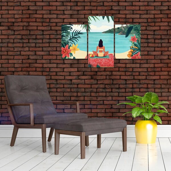 Slika - Joginica na plaži (90x60 cm)