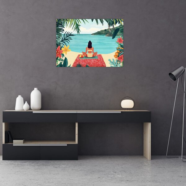 Slika - Joginica na plaži (70x50 cm)