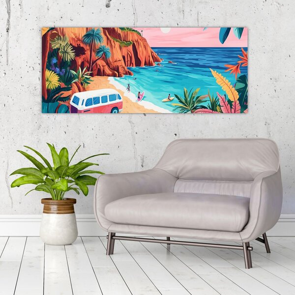 Slika - Karavan uz ocean (120x50 cm)