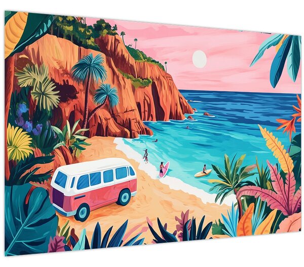 Slika - Karavan uz ocean (90x60 cm)