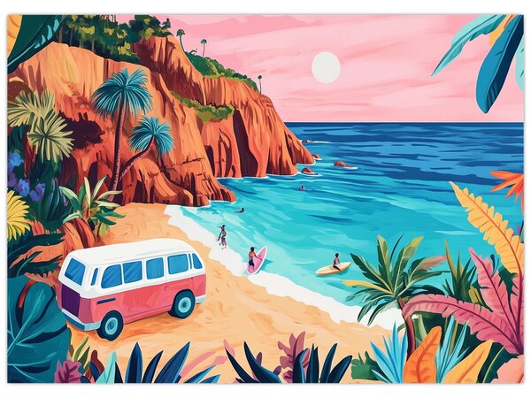 Slika - Karavan uz ocean (70x50 cm)