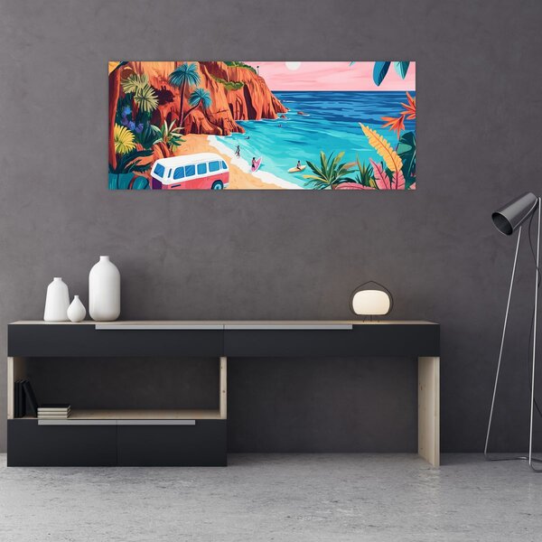 Slika - Karavan uz ocean (120x50 cm)