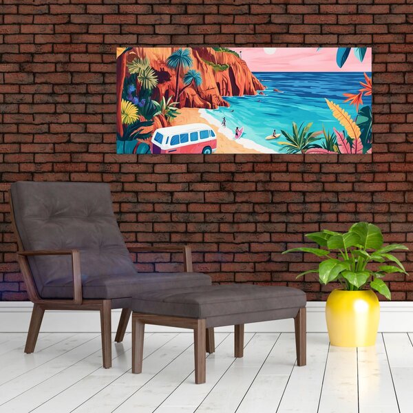 Slika - Karavan uz ocean (120x50 cm)