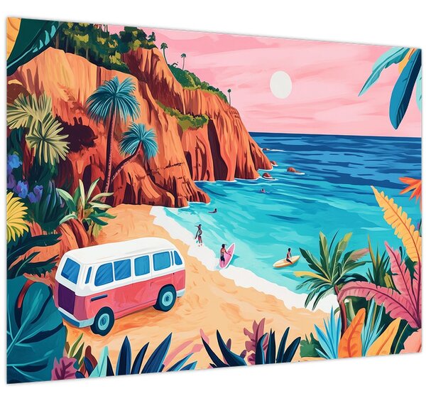 Slika - Karavan uz ocean (70x50 cm)