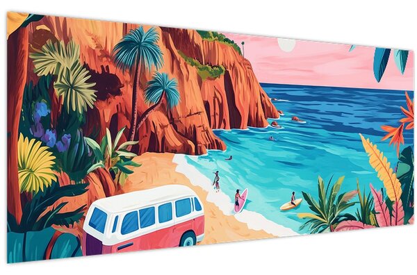 Slika - Karavan uz ocean (120x50 cm)