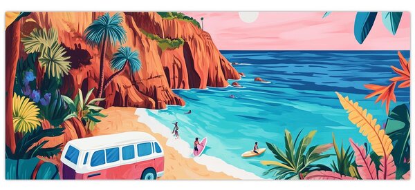 Slika - Karavan uz ocean (120x50 cm)