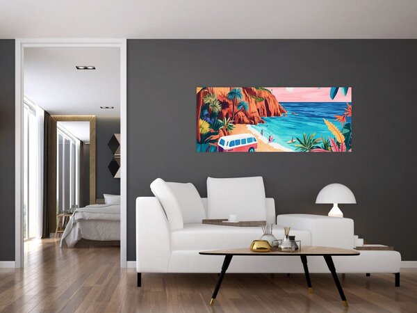 Slika - Karavan uz ocean (120x50 cm)