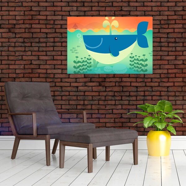 Slika - Veseli kit u moru (90x60 cm)