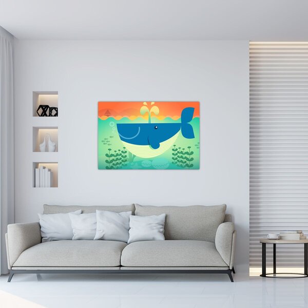 Slika - Veseli kit u moru (90x60 cm)