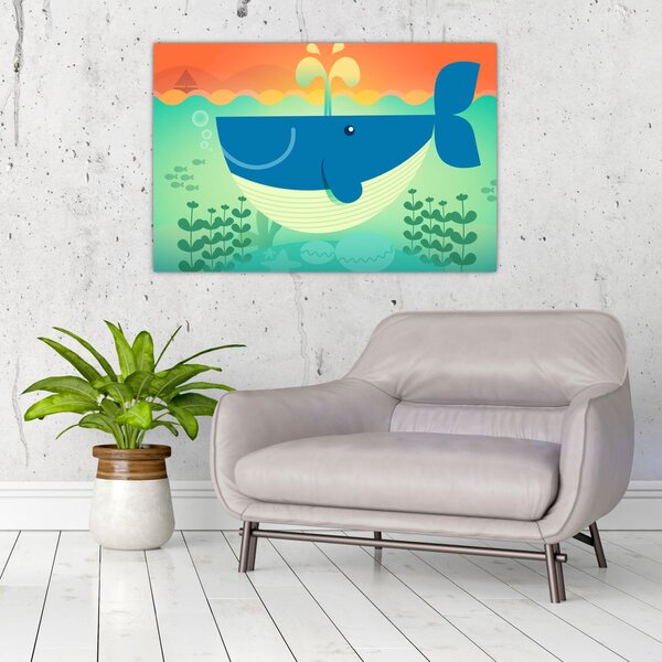 Slika - Veseli kit u moru (90x60 cm)