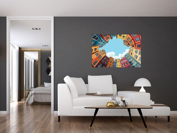 Slika - Između kuća (90x60 cm)