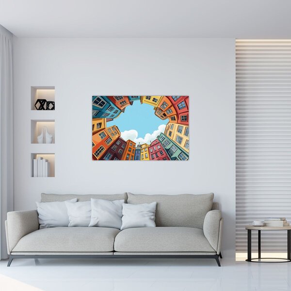 Slika - Između kuća (90x60 cm)