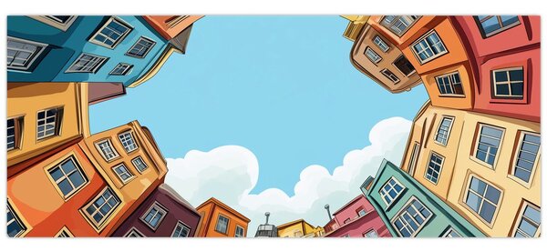 Slika - Između kuća (120x50 cm)