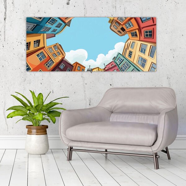 Slika - Između kuća (120x50 cm)