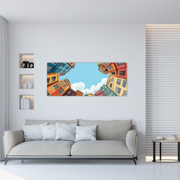 Slika - Između kuća (120x50 cm)