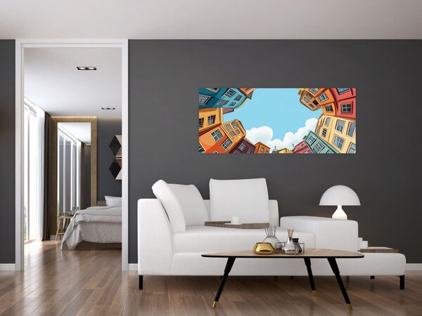 Slika - Između kuća (120x50 cm)