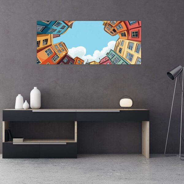 Slika - Između kuća (120x50 cm)