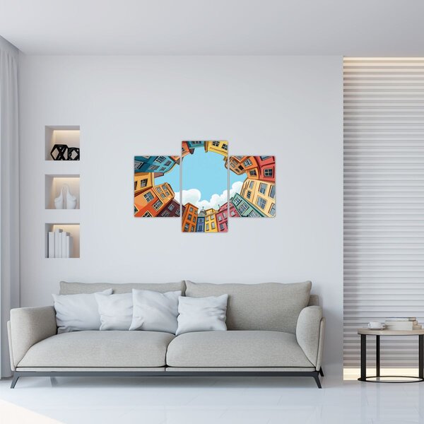 Slika - Između kuća (90x60 cm)