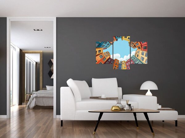 Slika - Između kuća (90x60 cm)
