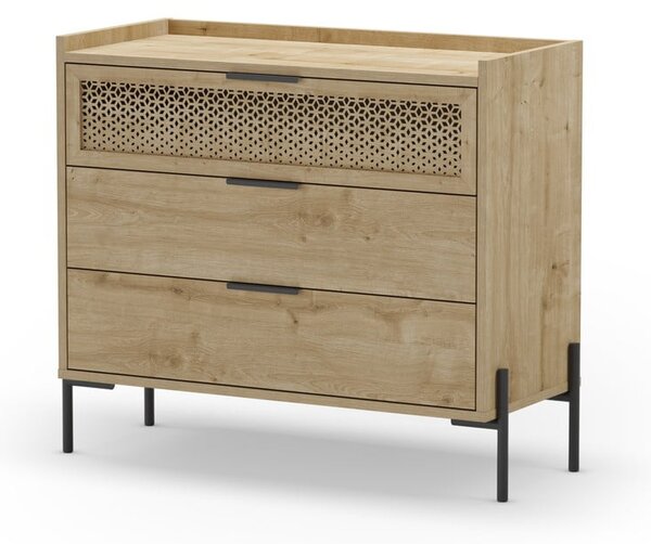 Niska komoda u dekoru hrasta u prirodnoj boji 90x80 cm Inca – Marckeric