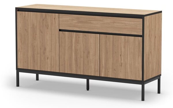 Niska komoda u dekoru hrasta u prirodnoj boji 140x80 cm Lorenza – Marckeric