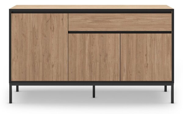 Niska komoda u dekoru hrasta u prirodnoj boji 140x80 cm Lorenza – Marckeric