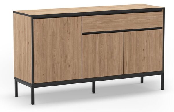 Niska komoda u dekoru hrasta u prirodnoj boji 140x80 cm Lorenza – Marckeric