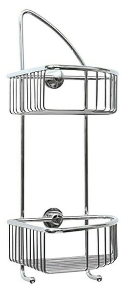 Tesa Kutna košarica za tuš kabinu DK210 (18 x 20,5 x 42,5 cm, 2-katno, Krom)