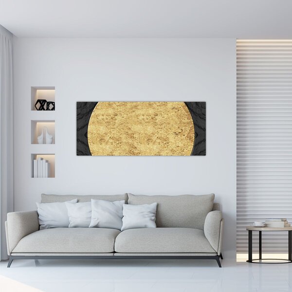 Slika - Zlatna struktura N⁰2 (120x50 cm)